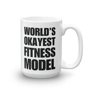 Funny World's Okayest Fitness Model Coffee Mug Large 150z Left