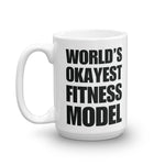 Funny World's Okayest Fitness Model Coffee Mug Large 150z Right