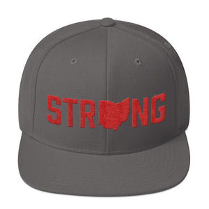 Unisex Ohio State Strong Home Fitness Gym WOD Snapback Grey Red Hat