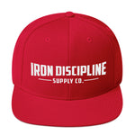 Unisex Iron Discipline Horizontal Big Head Gym WOD Snapback Red Hat