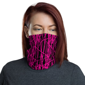 Black Pink Graffiti Grunge Lines Multifunctional Headband Neck Gaiter