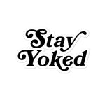 Stay Yoked Bodybuilder Die-Cut Vinyl Laptop Bumper Sticker Medium