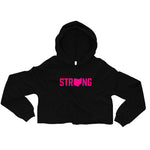 Women's Pink Ohio State Home Strong Fitness Gym WOD Crop Hoodie Front