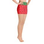 Women's Sweet Fruit Juicy Watermelon Slice Athletic Biker Shorts Right Side