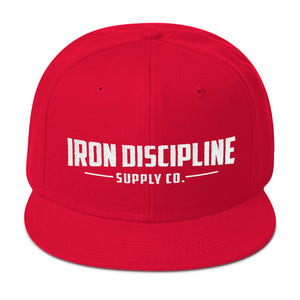 Unisex Iron Discipline Horizontal Logo Gym WOD Snapback Red Hat