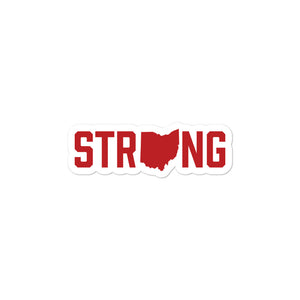 Scarlet Ohio State Strong Vinyl Car Bumper Laptop Sticker Small