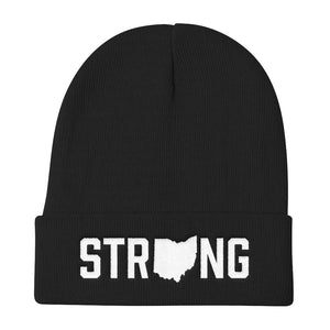 Unisex Ohio State Strong Home WOD Winter Black White Cuffed Knit Beanie