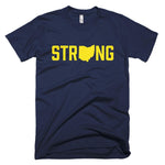 Blue Yellow Ohio State Strong Gym Fitness Weightlifting Powerlifting CrossFit T-Shirt