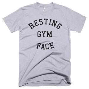 Black Grey Resting Gym Face Fitness Weightlifting Powerlifting CrossFit T-Shirt