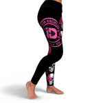 Women's Pink Roses & Skulls Halloween High-waisted Yoga Leggings Right