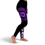 Women's Purple Roses & Skulls Halloween High-waisted Yoga Leggings Right