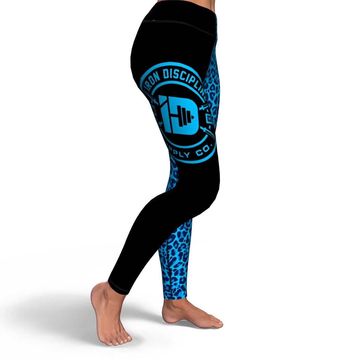 Eodora Womens High Waist Yoga Pants with Pockets Workout Running Leggings  Blue Leopard S 