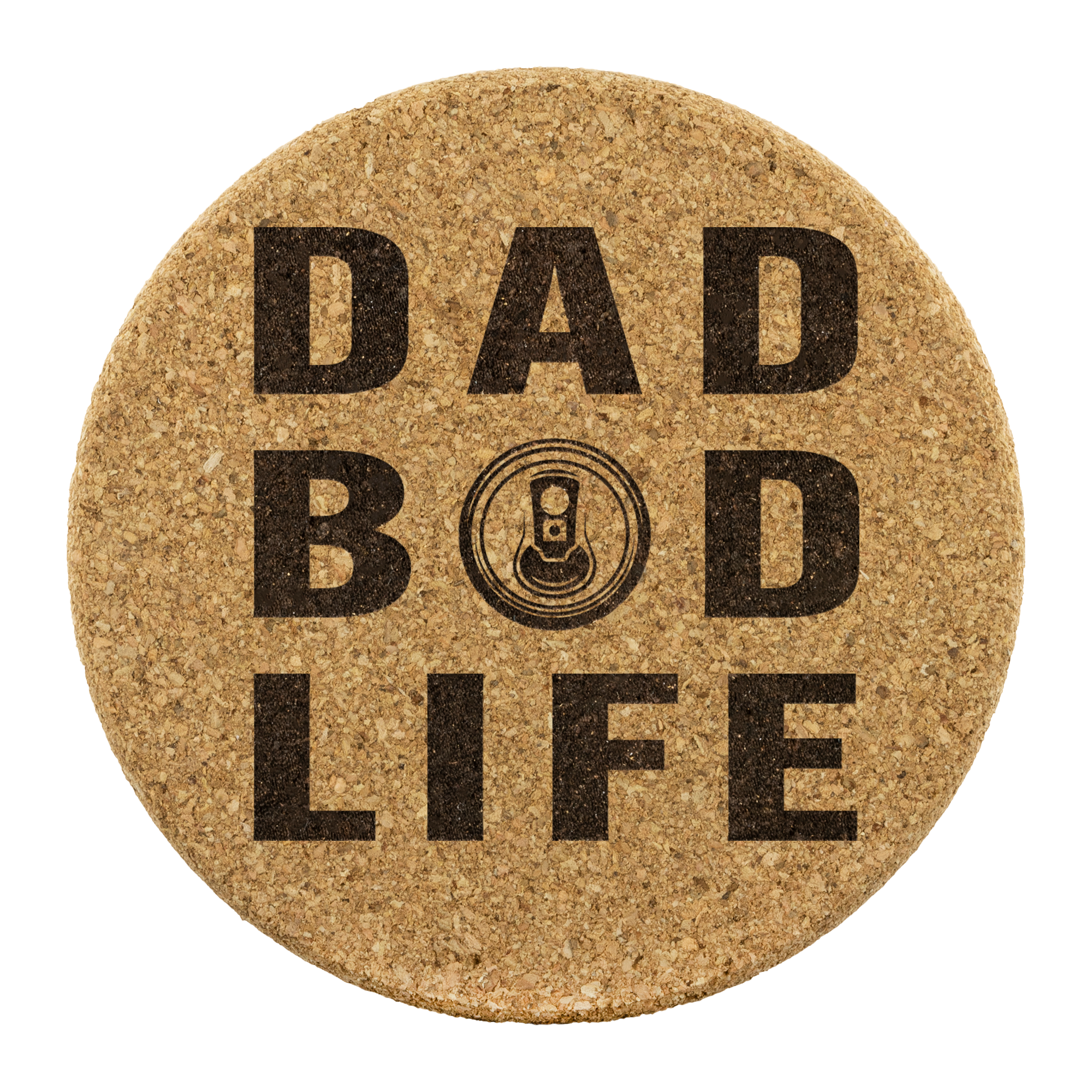 Funny Dad Bod Life Beer Beverage Drink Cork Coasters Flat
